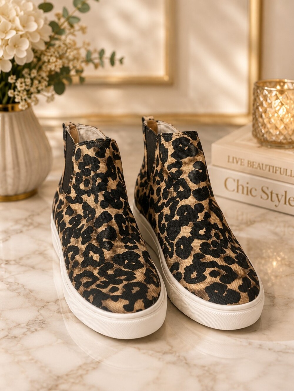 Steve Madden Women's CLAUD Leopard Hidden Wedge Shoes 8.5